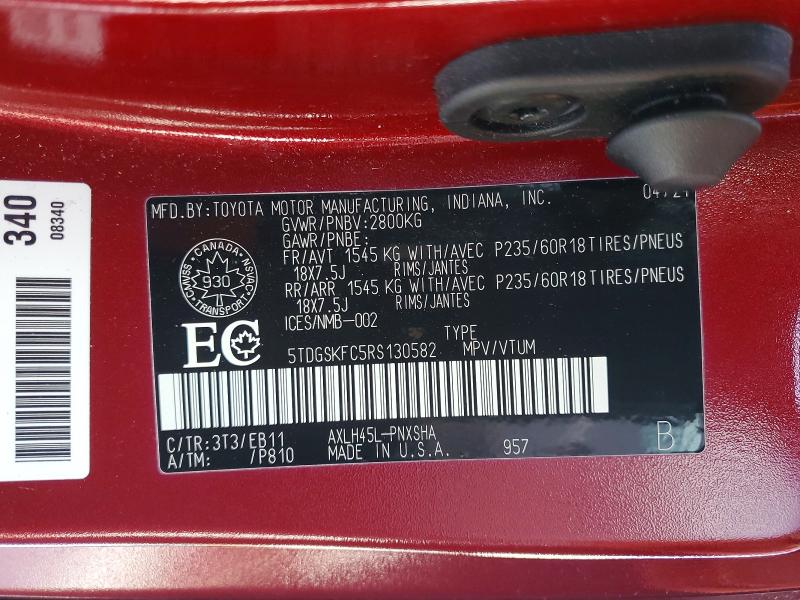 Продаж на аукціоні авто 2024 Toyota Sienna, vin: 5TDGSKFC5RS130582, номер лоту: 48444796