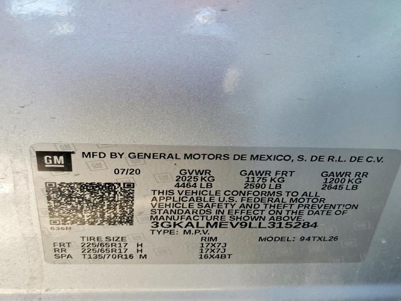 Продаж на аукціоні авто 2020 Gmc Terrain, vin: 3GKALMEV9LL315284, номер лоту: 50327406