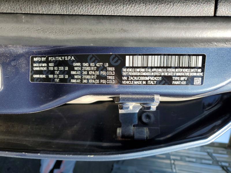 Продажа на аукционе авто 2021 Jeep Renegade, vin: ZACNJCBB0MPM24231, номер лота: 51132276