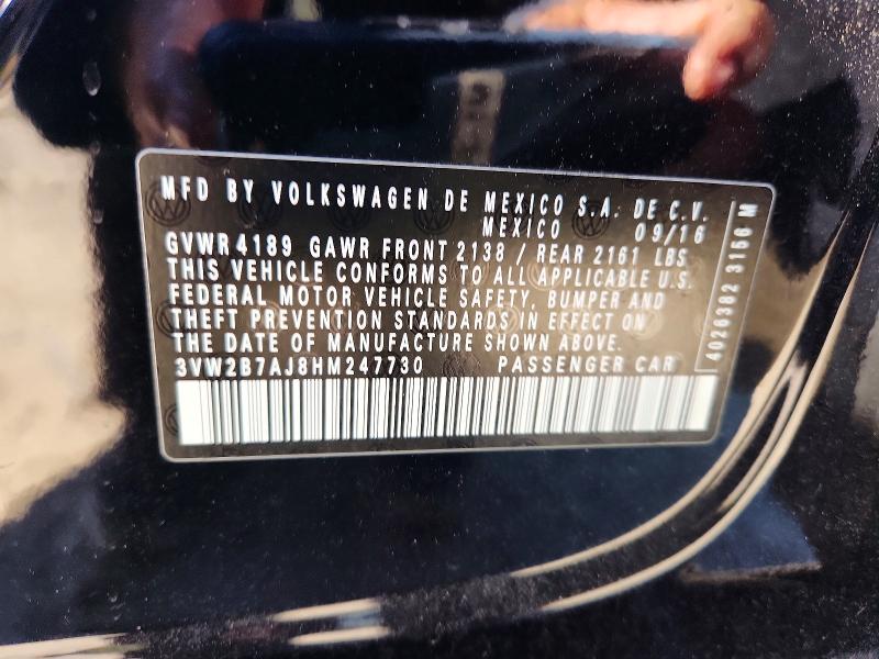Продажа на аукционе авто 2017 Volkswagen Jetta, vin: 3VW2B7AJ8HM247730, номер лота: 49169146