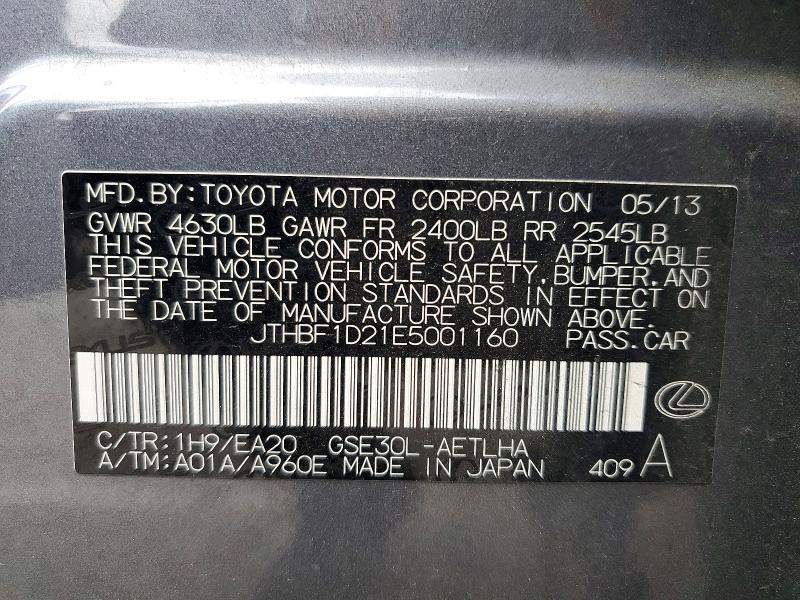 Aukcja sprzedaży 2014 Lexus Is 250, vin: JTHBF1D21E5001160, numer aukcji: 48269436