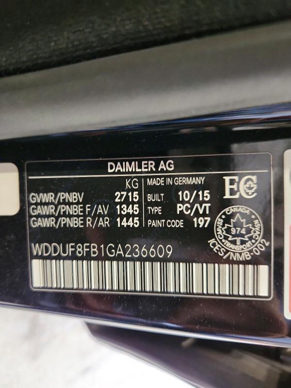 2016 Mercedes-benz S მანქანა იყიდება აუქციონზე, vin: WDDUF8FB1GA236609, აუქციონის ნომერი: 51506406