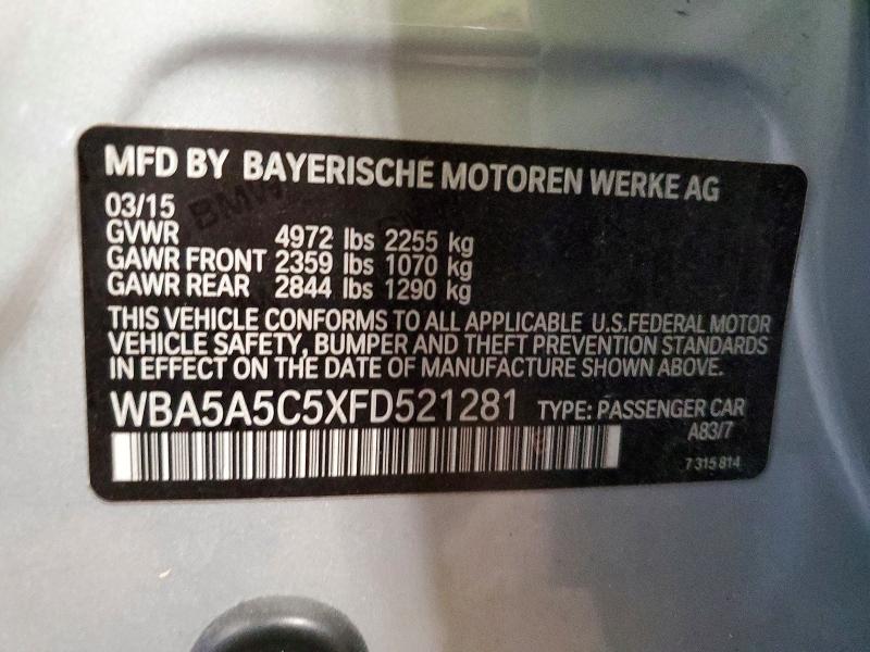 Продажа на аукционе авто 2015 Bmw 528, vin: WBA5A5C5XFD521281, номер лота: 50904946