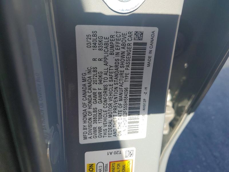 Aukcja sprzedaży 2025 Honda Civic, vin: 2HGFE2F55SH584096, numer aukcji: 48990706