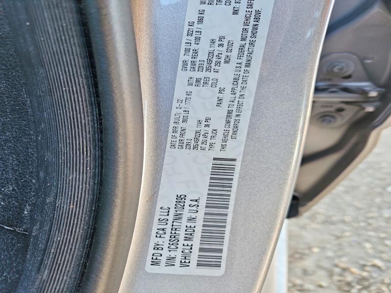 Продажа на аукционе авто 2022 Ram 1500, vin: 1C6SRFRT7NN102895, номер лота: 48838666
