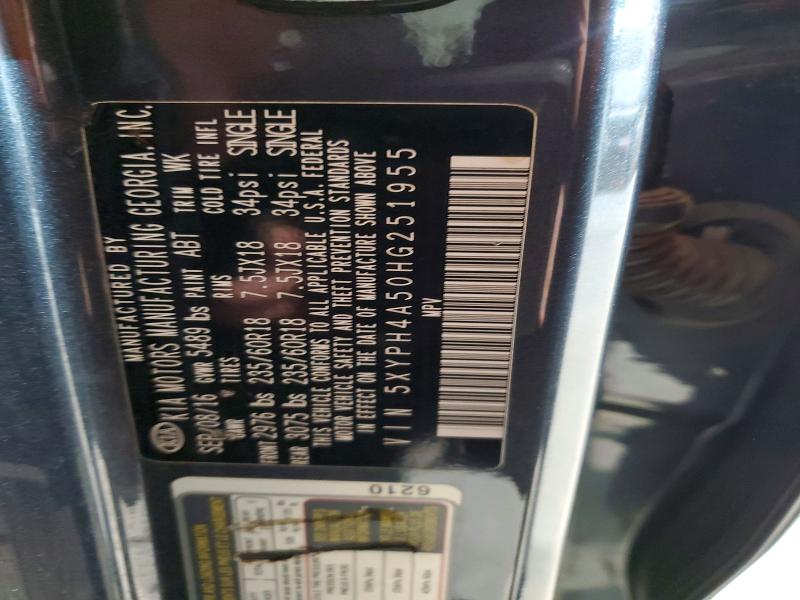 Aukcja sprzedaży 2017 Kia Sorento, vin: 5XYPH4A50HG251955, numer aukcji: 48824036