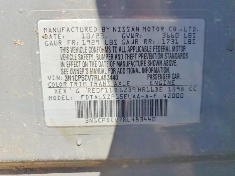 Продажа на аукционе авто 2024 Nissan Kicks, vin: 3N1CP5CV7RL483440, номер лота: 50581466