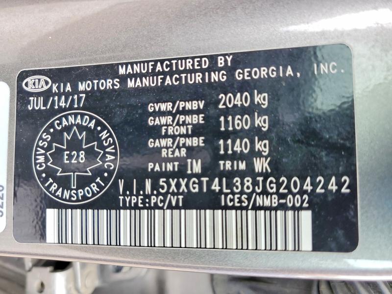Продаж на аукціоні авто 2018 Kia Optima, vin: 5XXGT4L38JG204242, номер лоту: 50091836