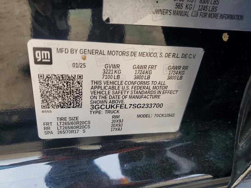 Продажа на аукционе авто 2025 Chevrolet Silverado, vin: 3GCUKFEL7SG233700, номер лота: 51647756
