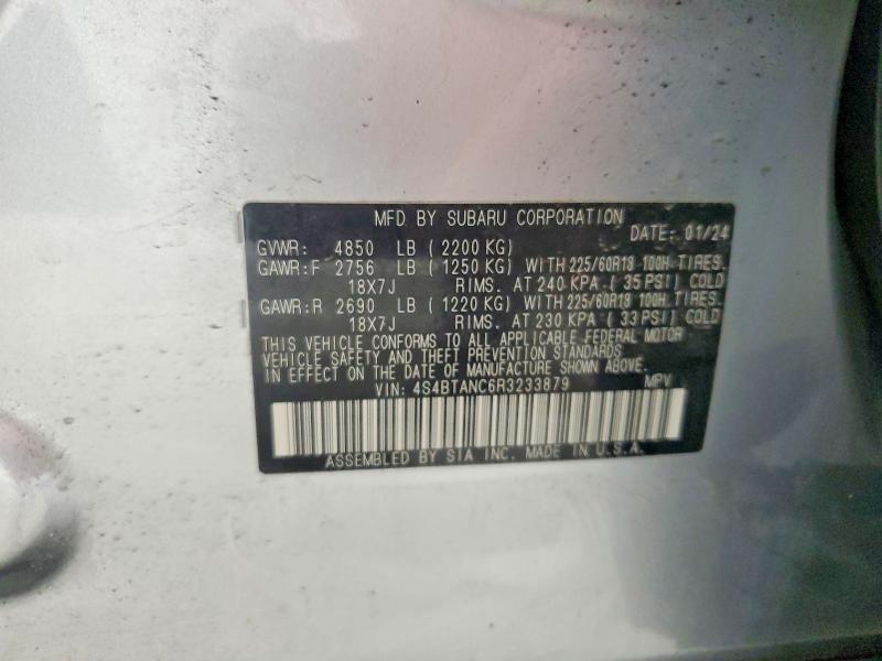 51587006 :رقم المزاد ، 4S4BTANC6R3233879 vin ، 2024 Subaru Outback مزاد بيع