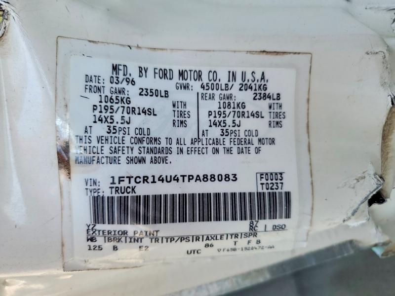 Aukcja sprzedaży 1996 Ford Ranger, vin: 1FTCR14U4TPA88083, numer aukcji: 49995386