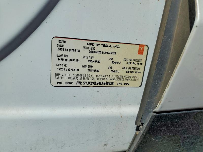 Aukcja sprzedaży 2020 Tesla Model X, vin: 5YJXCAE24LF248828, numer aukcji: 48101836