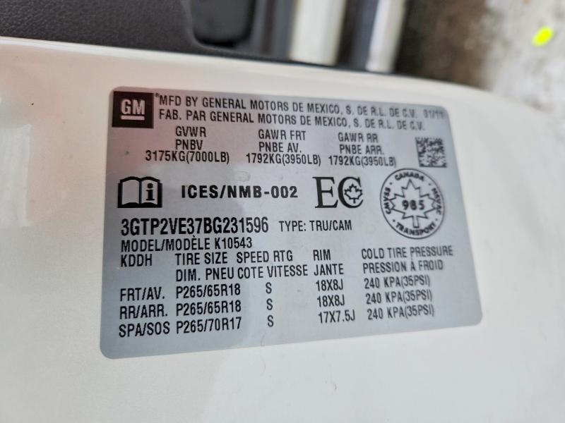 Продаж на аукціоні авто 2011 Gmc Sierra, vin: 3GTP2VE37BG231596, номер лоту: 48342076