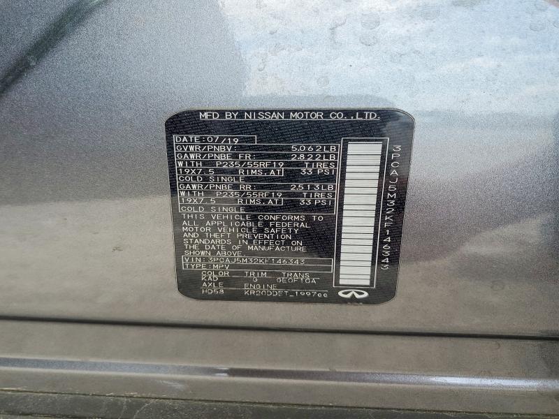 2019 Infiniti Qx50 მანქანა იყიდება აუქციონზე, vin: 3PCAJ5M32KF146343, აუქციონის ნომერი: 50560586