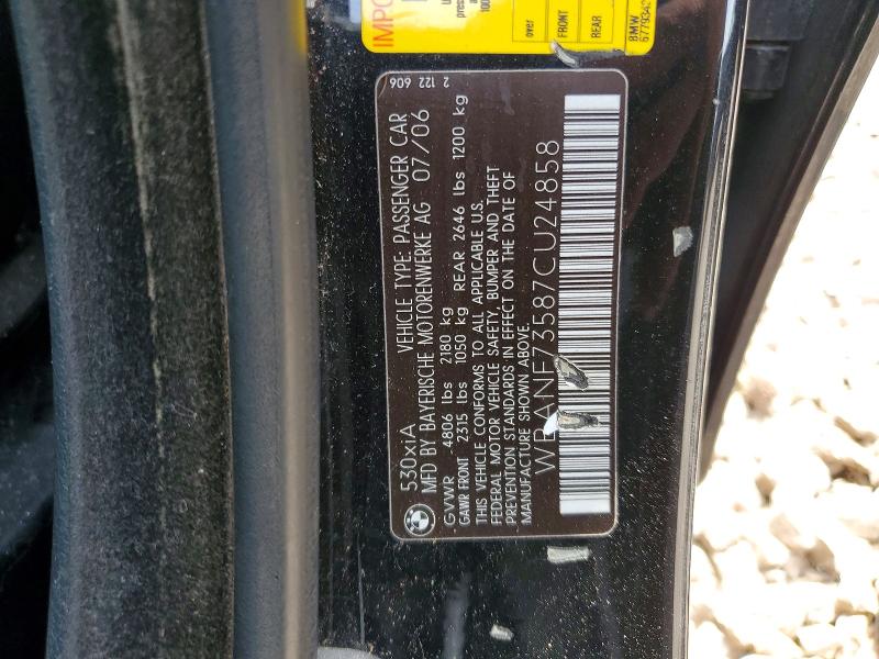 50935346 :رقم المزاد ، WBANF73587CU24858 vin ، 2007 Bmw 530 مزاد بيع