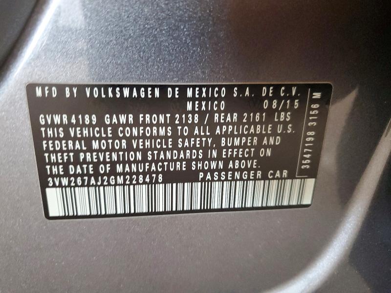 Aukcja sprzedaży 2016 Volkswagen Jetta, vin: 3VW267AJ2GM228478, numer aukcji: 50168266