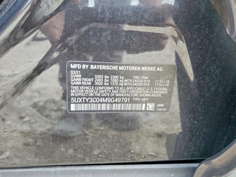 Продаж на аукціоні авто 2021 Bmw X3, vin: 5UXTY3C04M9G49791, номер лоту: 49773356