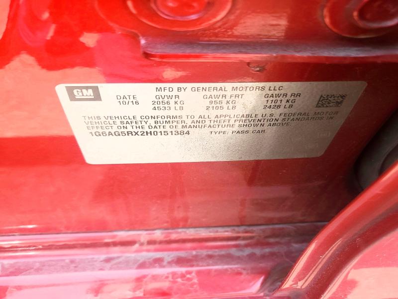 Продаж на аукціоні авто 2017 Cadillac Ats, vin: 1G6AG5RX2H0151384, номер лоту: 50420186