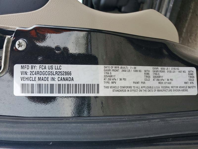 Aukcja sprzedaży 2020 Dodge Grand Caravan, vin: 2C4RDGCG5LR252866, numer aukcji: 48475706