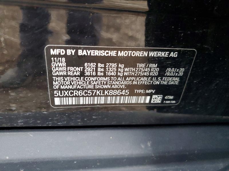 Aukcja sprzedaży 2019 Bmw X5, vin: 5UXCR6C57KLK88645, numer aukcji: 49279826