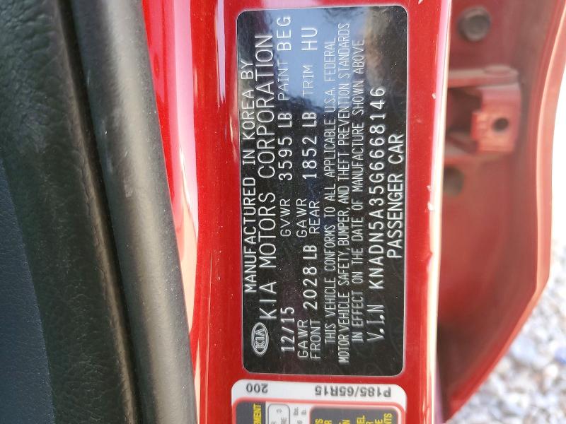 Aukcja sprzedaży 2016 Kia Rio 5-door, vin: KNADN5A35G6668146, numer aukcji: 51647996