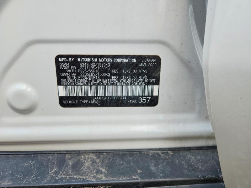 2020 Mitsubishi Outlander Sport მანქანა იყიდება აუქციონზე, vin: JA4AR3AU3LU030744, აუქციონის ნომერი: 51505916