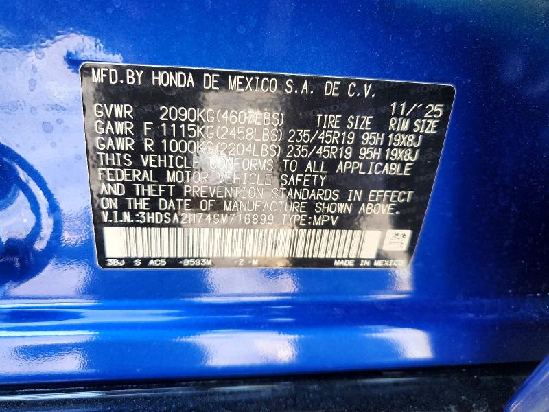2025 Acura Adx მანქანა იყიდება აუქციონზე, vin: 3HDSA2H74SM716899, აუქციონის ნომერი: 48947476