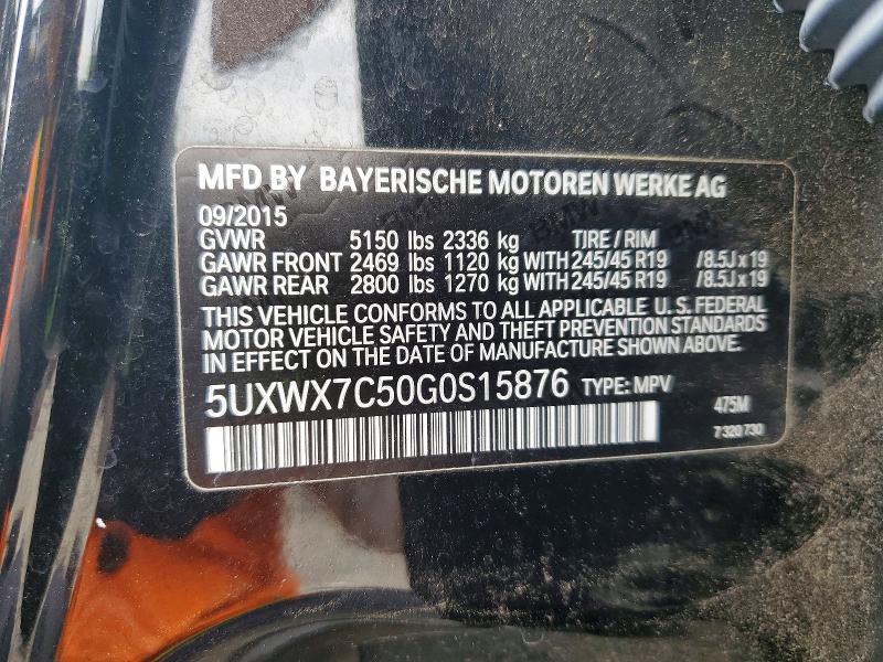 Aukcja sprzedaży 2016 Bmw X3, vin: 5UXWX7C50G0S15876, numer aukcji: 49649646