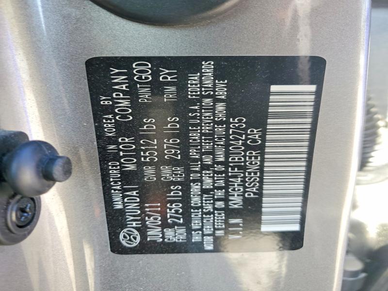 49216186 :رقم المزاد ، KMHGH4JF1BU042735 vin ، 2011 Hyundai Equus مزاد بيع