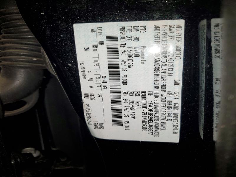 2014 Ford Focus მანქანა იყიდება აუქციონზე, vin: 1FADP3F29EL369877, აუქციონის ნომერი: 50088526