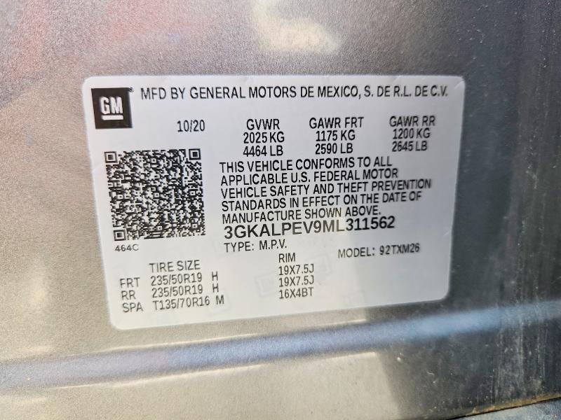 Aukcja sprzedaży 2021 Gmc Terrain, vin: 3GKALPEV9ML311562, numer aukcji: 50605826
