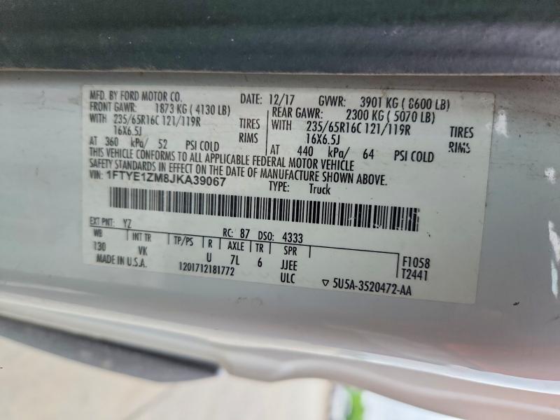 Aukcja sprzedaży 2018 Ford Transit, vin: 1FTYE1ZM8JKA39067, numer aukcji: 52038376