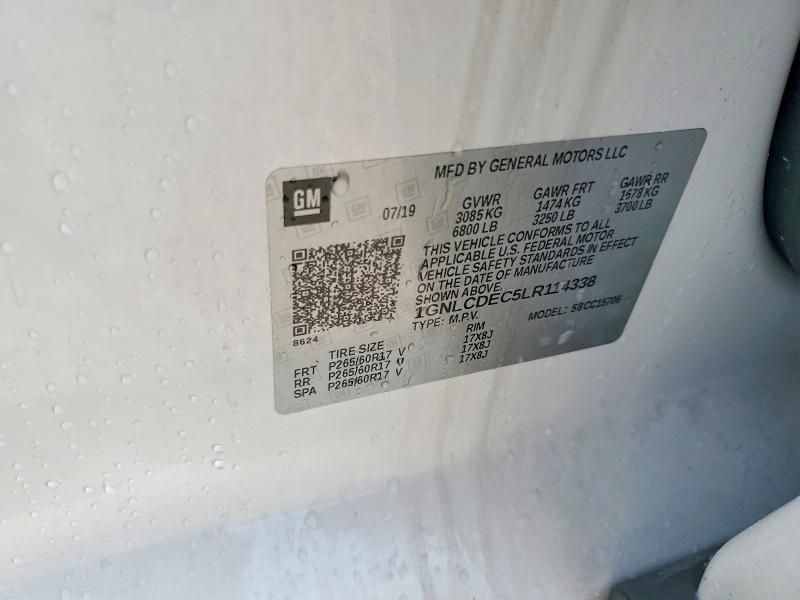 Aukcja sprzedaży 2020 Chevrolet Tahoe, vin: 1GNLCDEC5LR114338, numer aukcji: 51440196