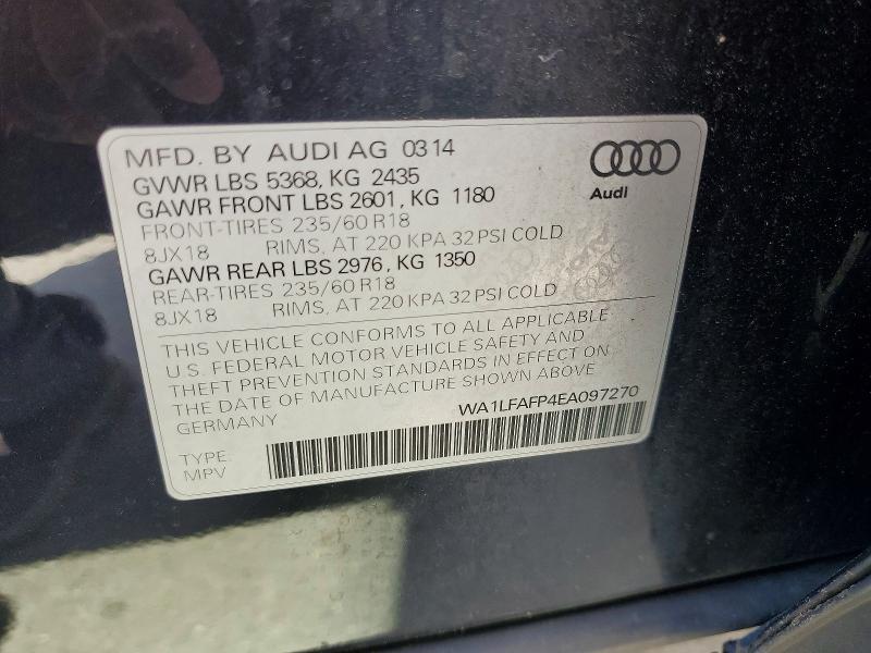 Aukcja sprzedaży 2014 Audi Q5, vin: WA1LFAFP4EA097270, numer aukcji: 47809206