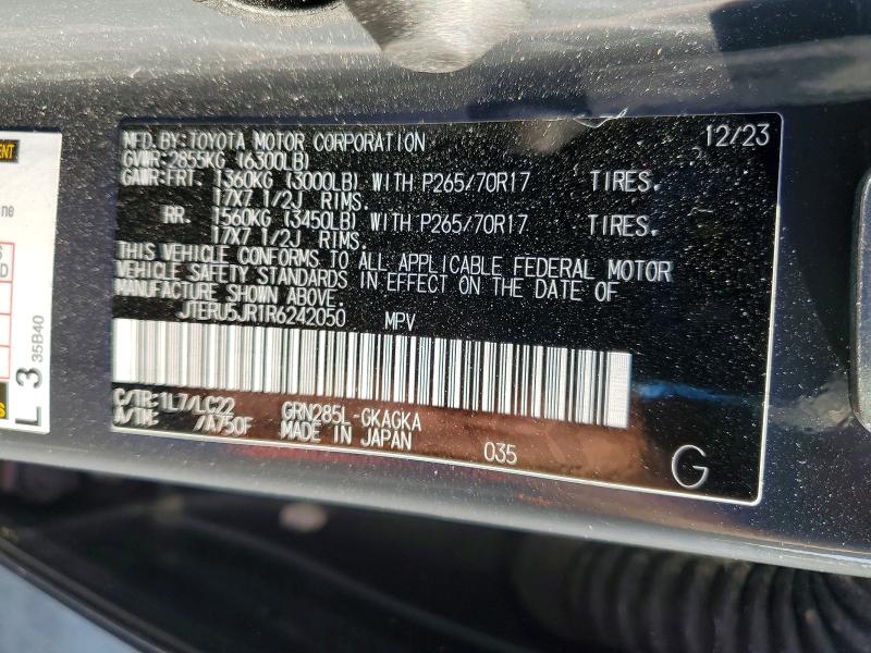 Aukcja sprzedaży 2024 Toyota 4runner, vin: JTERU5JR1R6242050, numer aukcji: 49335576