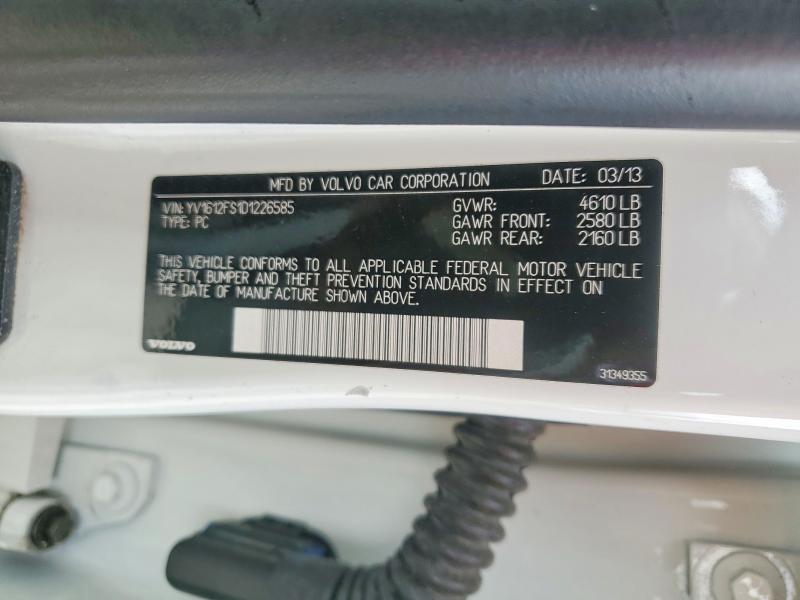 2013 Volvo S60 მანქანა იყიდება აუქციონზე, vin: YV1612FS1D1226585, აუქციონის ნომერი: 51321596