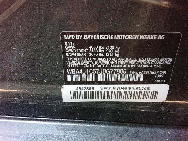 Aukcja sprzedaży 2018 Bmw 430i, vin: WBA4J1C57JBG77886, numer aukcji: 48020226