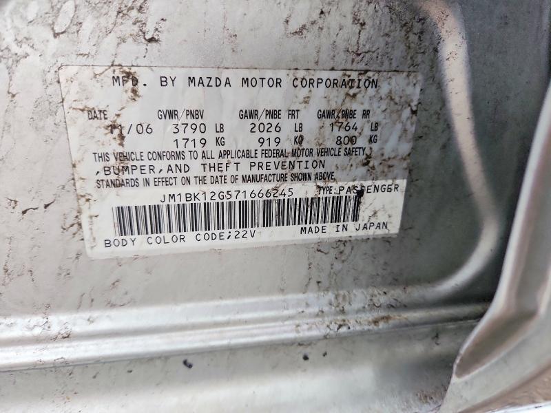 Aukcja sprzedaży 2007 Mazda 3, vin: JM1BK12G571666245, numer aukcji: 50801306