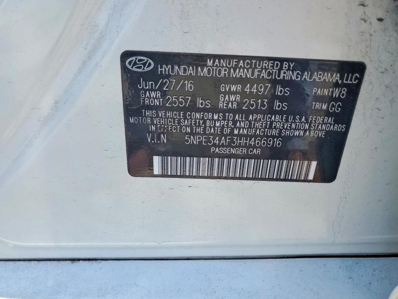 49372526 :رقم المزاد ، 5NPE34AF3HH466916 vin ، 2017 Hyundai Sonata مزاد بيع