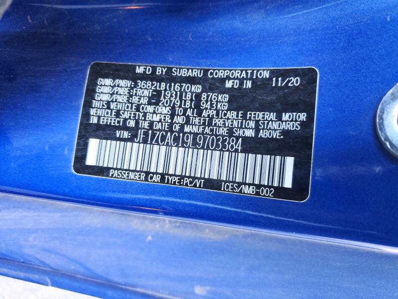 Продаж на аукціоні авто 2020 Subaru Brz, vin: JF1ZCAC19L9703384, номер лоту: 50309676
