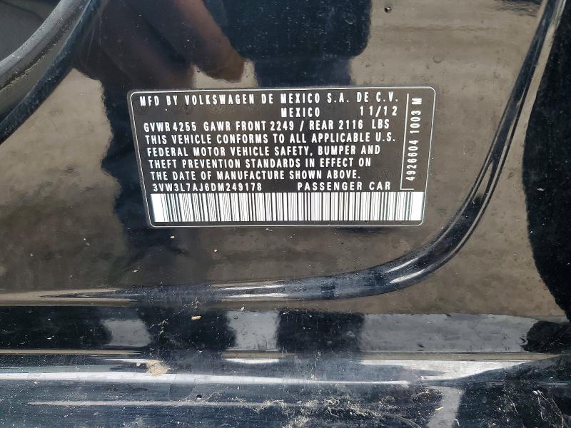 Продажа на аукционе авто 2013 Volkswagen Jetta, vin: 3VW3L7AJ6DM249178, номер лота: 49440786