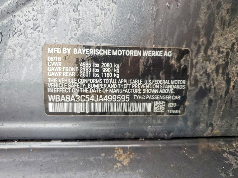 59729816 :رقم المزاد ، WBA8A3C54JA499595 vin ، 2018 Bmw 320 مزاد بيع
