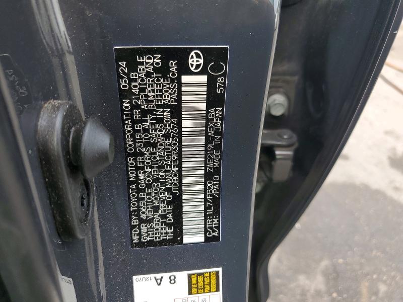 Продаж на аукціоні авто 2024 Toyota Corolla Hybrid, vin: JTDBCMFE9R3057674, номер лоту: 52049876