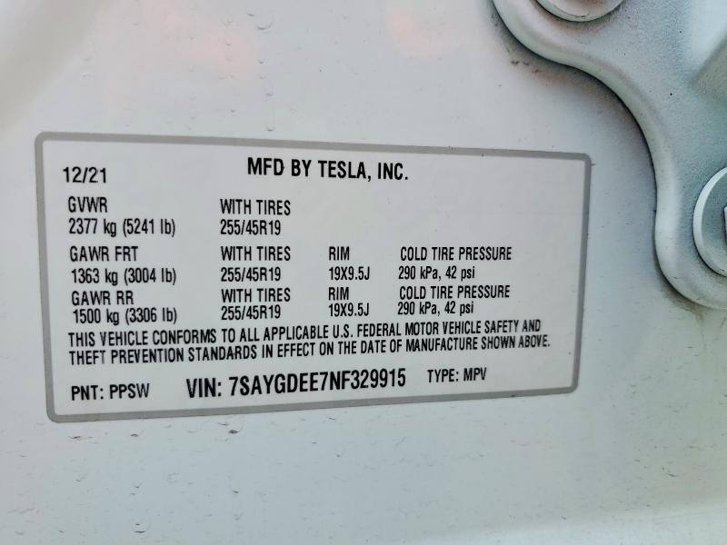 Продаж на аукціоні авто 2022 Tesla Model Y, vin: 7SAYGDEE7NF329915, номер лоту: 50668136