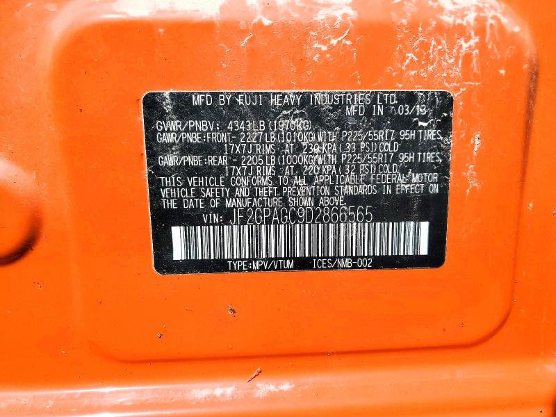49854146 :رقم المزاد ، JF2GPAGC9D2866565 vin ، 2013 Subaru Xv Crosstrek مزاد بيع