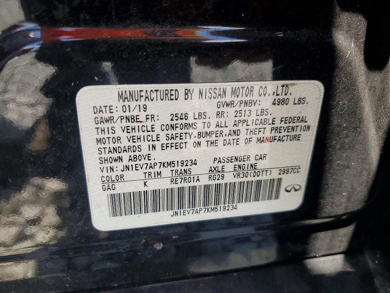 Продажа на аукционе авто 2019 Infiniti Q50, vin: JN1EV7AP7KM519234, номер лота: 51563326
