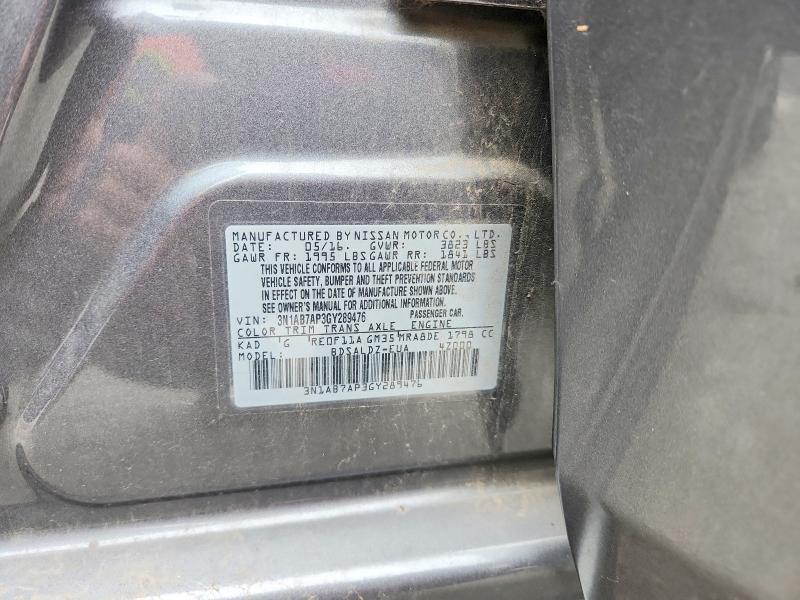 Продажа на аукционе авто 2016 Nissan Sentra, vin: 3N1AB7AP3GY289476, номер лота: 50316826