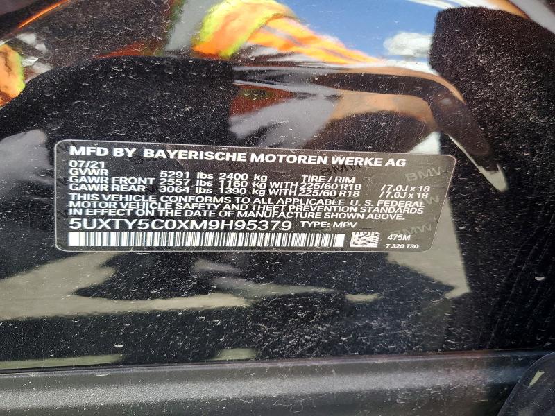 50259076 :رقم المزاد ، 5UXTY5C0XM9H95379 vin ، 2021 Bmw X3 مزاد بيع