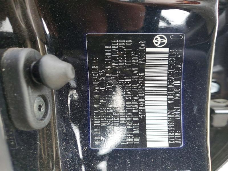 Aukcja sprzedaży 2025 Toyota Corolla, vin: 5YFB4MDE0SP282496, numer aukcji: 48601846