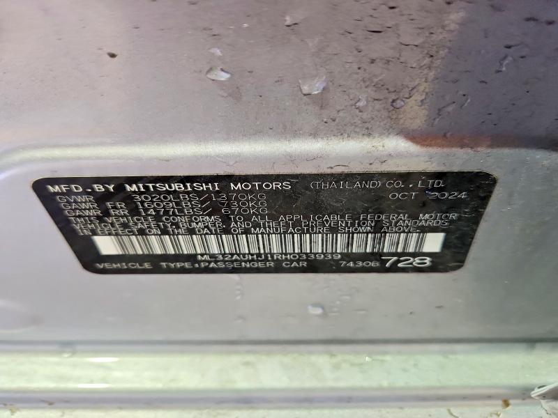 Aukcja sprzedaży 2024 Mitsubishi Mirage, vin: ML32AUHJ1RH033939, numer aukcji: 51155916